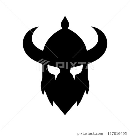 Clean Modern Viking Emblem With Warrior Symbol 137816495