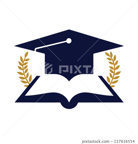 Graduation Cap And Laurel Logo For Academic Institutions 137816554