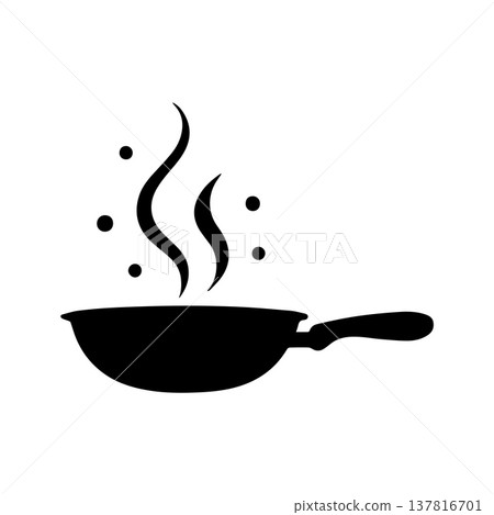 Aroma Inspired Culinary Logo With Frying Pan Aroma Inspired Culinary Logo With Frying Pan 137816701