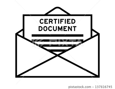 Envelope and letter sign with word certified document as the headline Envelope and letter sign with word certified document as the headline 137816745