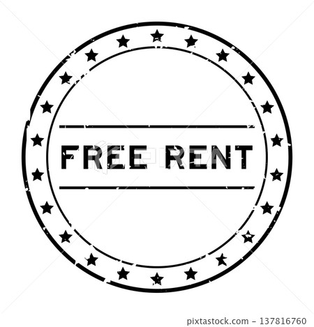Grunge black free rent word round rubber seal stamp on white background Grunge black free rent word round rubber seal stamp on white background 137816760
