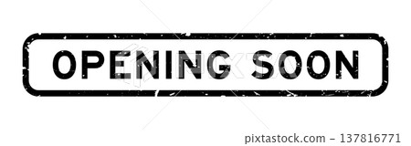 Grunge black opening soon word square rubber seal stamp on white background Grunge black opening soon word square rubber seal stamp on white background 137816771