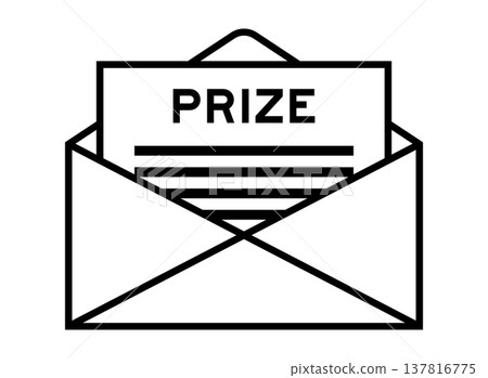 Envelope and letter sign with word prize as the headline Envelope and letter sign with word prize as the headline 137816775
