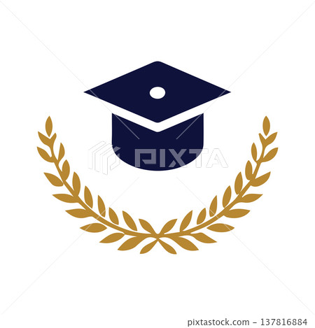Typographic Academic Logo Integrating Graduation Cap Symbol Typographic Academic Logo Integrating Graduation Cap Symbol 137816884