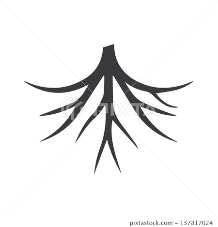 Minimalist Grounded Root Emblem Formed With Straight Modern Structure Minimalist Grounded Root Emblem Formed With Straight Modern Structure 137817024