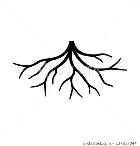 Organic Root Symbol Formed Into Soft Curved Heart Geometry 137817044