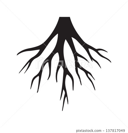 Circular Root Formation Created With Minimalist Line Art Style Circular Root Formation Created With Minimalist Line Art Style 137817049