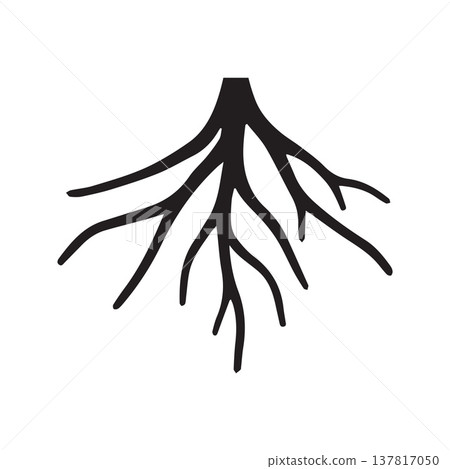 Modern Botanical Root Symbol Designed In Elegant Circular Flow Modern Botanical Root Symbol Designed In Elegant Circular Flow 137817050