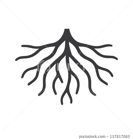 Clean Modern Root Emblem Created Through Soft Thin Branch Patterns Clean Modern Root Emblem Created Through Soft Thin Branch Patterns 137817083