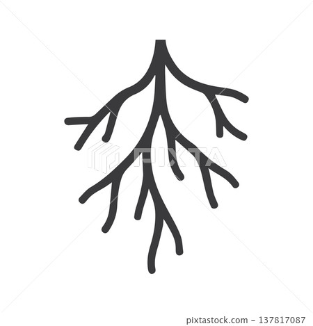 Minimalist Seamless Root Illustration Formed From A Single Line 137817087