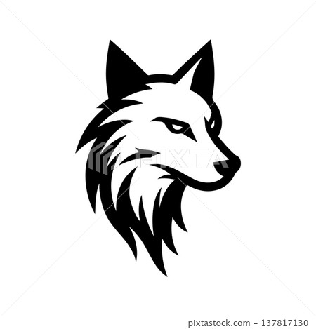Wolf face integrated into a shield shape, strong protective minimal logo concept Wolf face integrated into a shield shape, strong protective minimal logo concept 137817130
