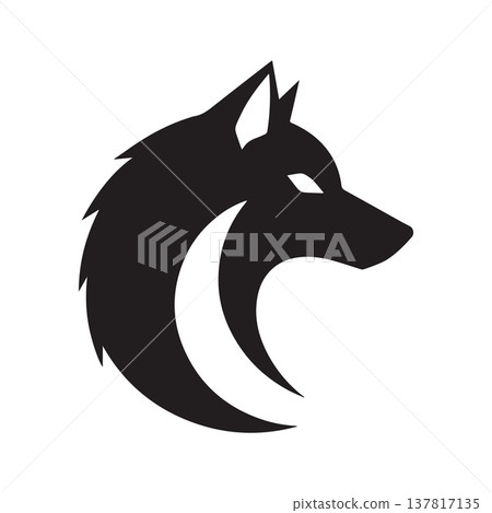 One-Line Wolf Emblem Crafted With Seamless Minimal Continuous Stroke 137817135