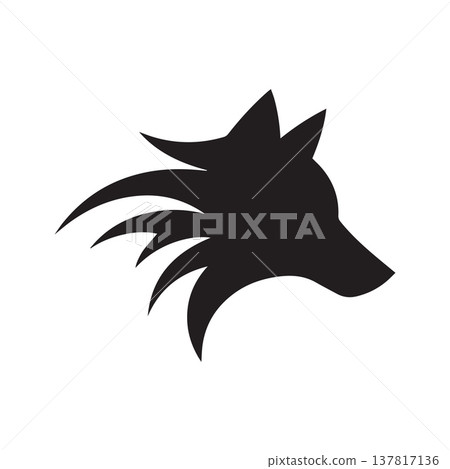 Elegant Continuous-Line Wolf Symbol Designed For Modern Clean 137817136
