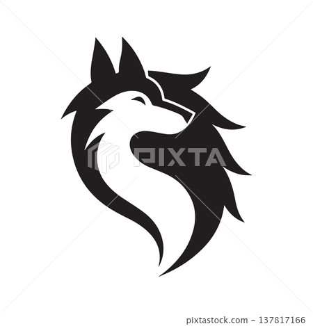 Majestic Wolf Emblem Designed With Strong Minimal Artistic Expression Majestic Wolf Emblem Designed With Strong Minimal Artistic Expression 137817166