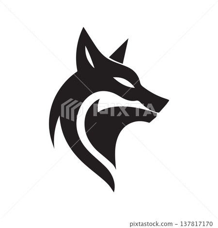 Expressive Brush Stroke Wolf Logo With Minimal Aesthetic Beauty Expressive Brush Stroke Wolf Logo With Minimal Aesthetic Beauty 137817170