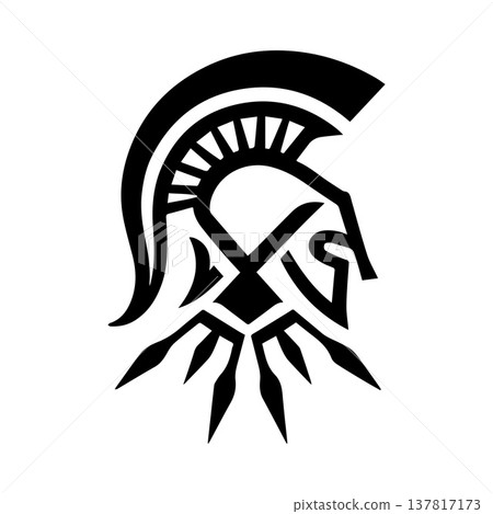 Minimal Crossed Spear Icon Representing Strength Honor And Defense Minimal Crossed Spear Icon Representing Strength Honor And Defense 137817173