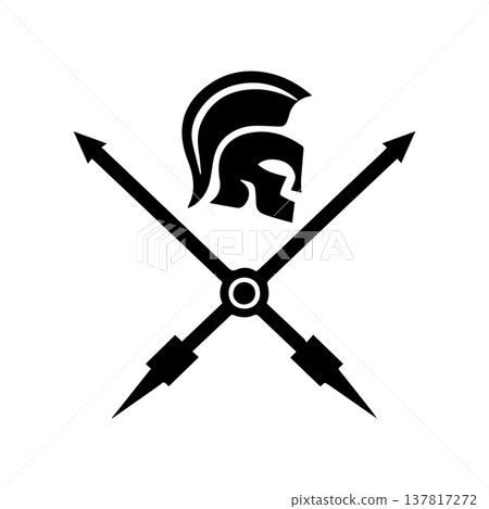 Sleek Warrior Helmet Sign Representing Strength Discipline And Valor Sleek Warrior Helmet Sign Representing Strength Discipline And Valor 137817272