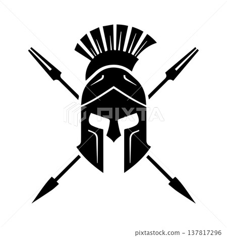 Thick Lined Spartan Helmet Emblem Of Enduring Warrior Might Thick Lined Spartan Helmet Emblem Of Enduring Warrior Might 137817296