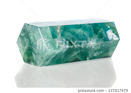 Macro mineral stone Fluorite crystal on a black background Macro mineral stone Fluorite crystal on a black background 137817479