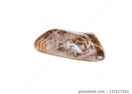 Macro mineral stone jasper on a white background 137817503