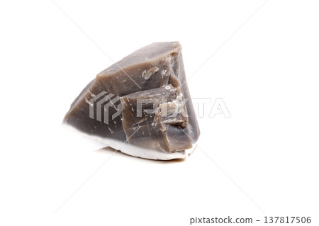 Macro mineral stone Flint in the rock on a white background Macro mineral stone Flint in the rock on a white background 137817506