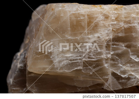 Macro mineral stone Moonstone a black background Macro mineral stone Moonstone a black background 137817507