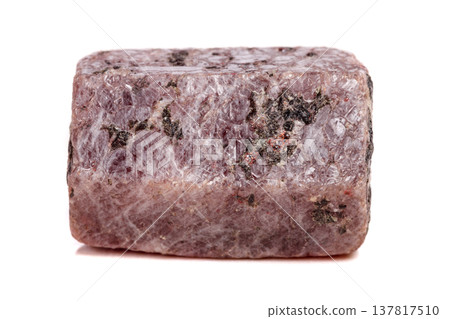 Macro mineral stone Ruby in the breed a white background Macro mineral stone Ruby in the breed a white background 137817510