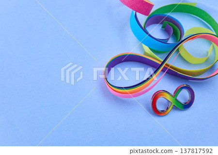 Rainbow infinity symbol representing neurodiversity and autism awareness Rainbow infinity symbol representing neurodiversity and autism awareness 137817592