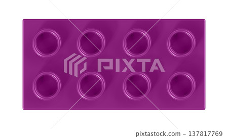 Dark Purple Plastic Building Block Toy Top View Isolated Dark Purple Plastic Building Block Toy Top View Isolated 137817769