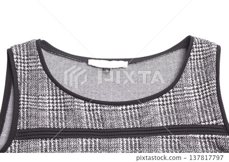 detail of a sleeveless jacquard women's dress 137817797