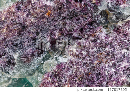 Macro mineral stone Fluorite on a white background Macro mineral stone Fluorite on a white background 137817895