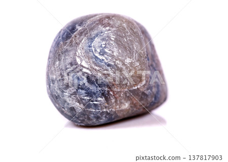 Macro mineral stone sapphire on white background 137817903