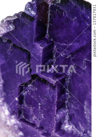 Macro mineral stone Fluorite on a white background Macro mineral stone Fluorite on a white background 137817931
