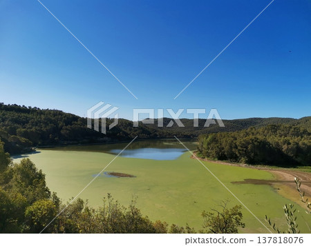Panoramic View of Foix Reservoir in Castellet i la Gornal, Catalonia Panoramic View of Foix Reservoir in Castellet i la Gornal, Catalonia 137818076