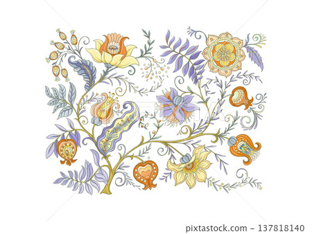 Set of vintage floral elements 137818140