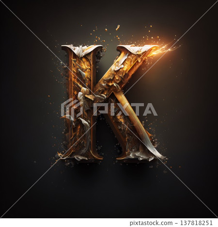 grunge letter k uppercase, fire and smoke concept grunge letter k uppercase, fire and smoke concept 137818251