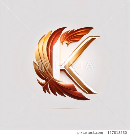 Letter K from the alphabet. Elegant golden font. Vector illustration Letter K from the alphabet. Elegant golden font. Vector illustration 137818280