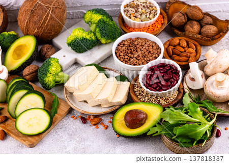 Vegan keto products. Ketogenic plant-based food Vegan keto products. Ketogenic plant-based food 137818387