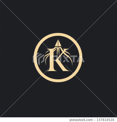 Letter K Logo Design Template. Initial Letter K with Wind Turbine Logo 137818528
