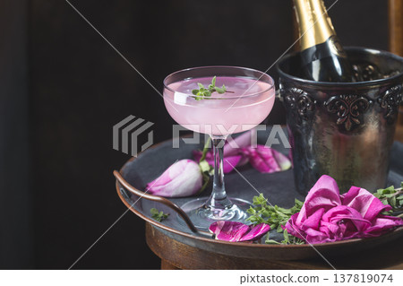 Light pink rose cocktail Light pink rose cocktail 137819074