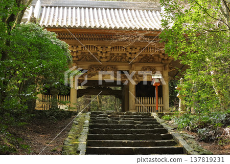 四國朝聖的西山廣隆寺的石階 四國朝聖的西山廣隆寺的石階 137819231