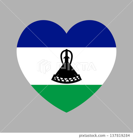 National flag of Lesotho heart shaped icon. Lesotho Flag badge, sticker in heart shape. Flag of Lesotho button, banner template. National flag of Lesotho heart shaped icon. Lesotho Flag badge, sticker in heart shape. Flag of Lesotho button, banner template. 137819284