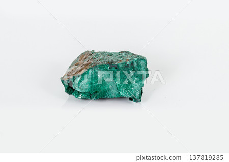 Macro mineral stone Malachite against white background Macro mineral stone Malachite against white background 137819285