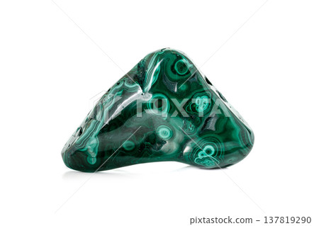 Malachite macro mineral stone on a white background Malachite macro mineral stone on a white background 137819290