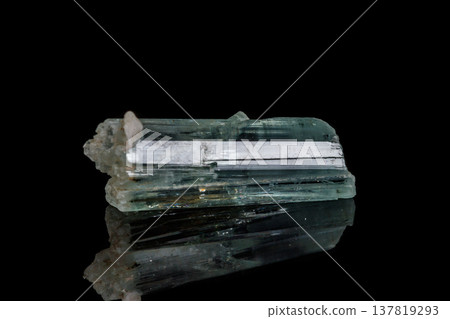 macro mineral stone aquamarine on a black background macro mineral stone aquamarine on a black background 137819293
