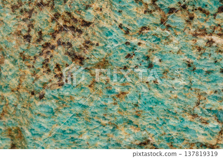 Macro of mineral stone amazonite on a black background 137819319