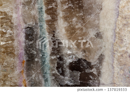 Macro stone mineral Fluorite on a black background Macro stone mineral Fluorite on a black background 137819333