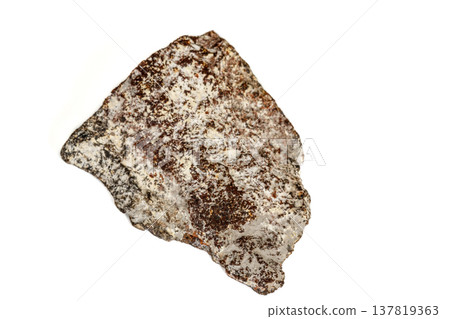 Macro stone mineral iron in rock on white background 137819363