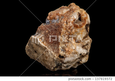 Macro of a mineral stone Boulangerite on a black background Macro of a mineral stone Boulangerite on a black background 137819372