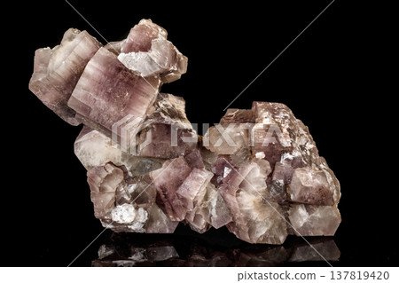 Macro stone Aragonite mineral on a black background Macro stone Aragonite mineral on a black background 137819420